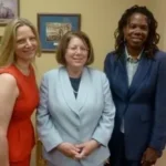 From left to right: Laurie Poppe, Esq., Sen. Greenstein, and Valerie Brown, Esq.