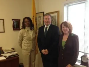 Valerie Brown, Esq. with Linda Piff and Asm. David Rible